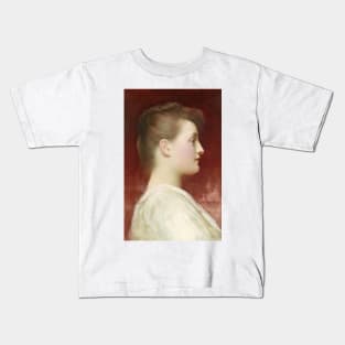 Girl in Profile by Frederic Leighton Kids T-Shirt